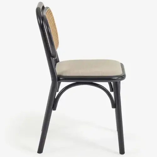 Silla Doriane madera poliéster lacado negro