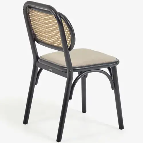 Silla Doriane madera poliéster lacado negro