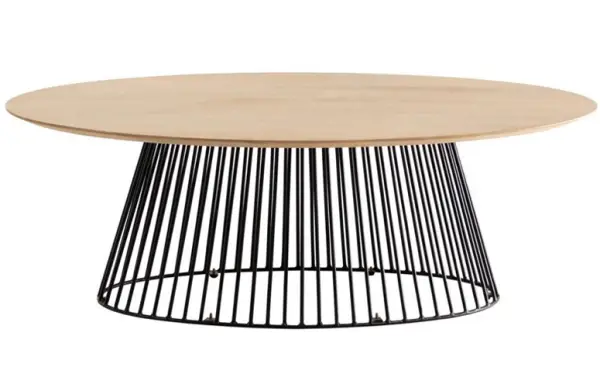 Mesa centro Leska madera maciza negro