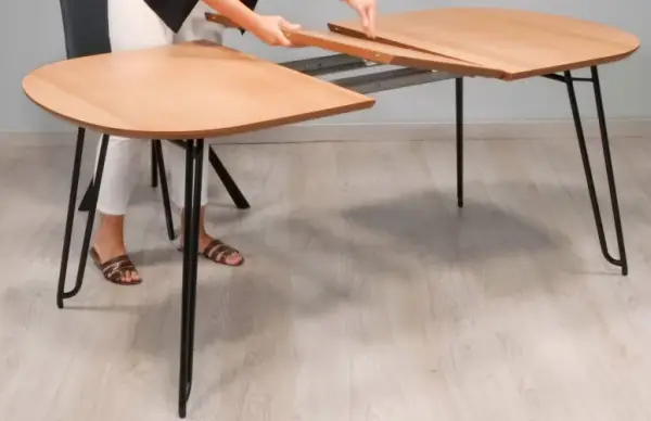 Mesa extensible redonda Novac  madera negro
