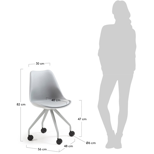 Silla de escritorio moderna Ralf gris