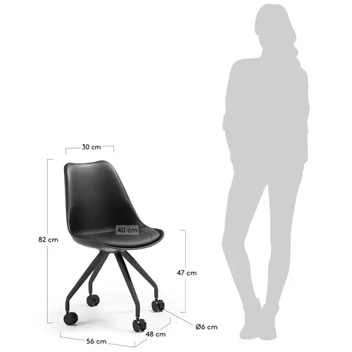 Silla de escritorio moderna Ralf negro