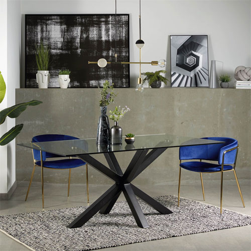 Silla runnie de terciopelo azul