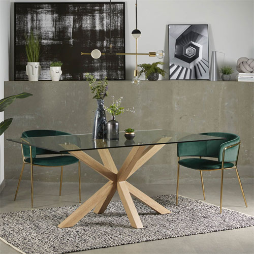 Silla Runnie de terciopelo verde
