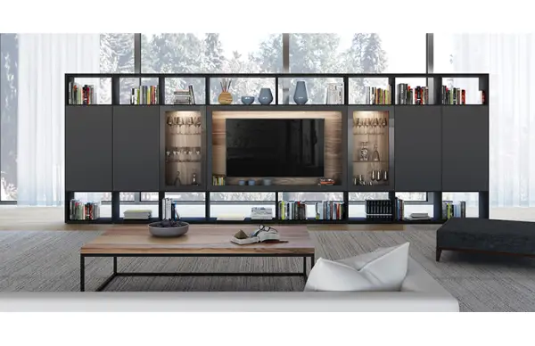 Mueble de salón cpara tv con vitrina