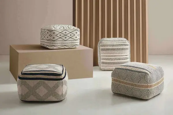 Puff tapizado estampado Rhomb
