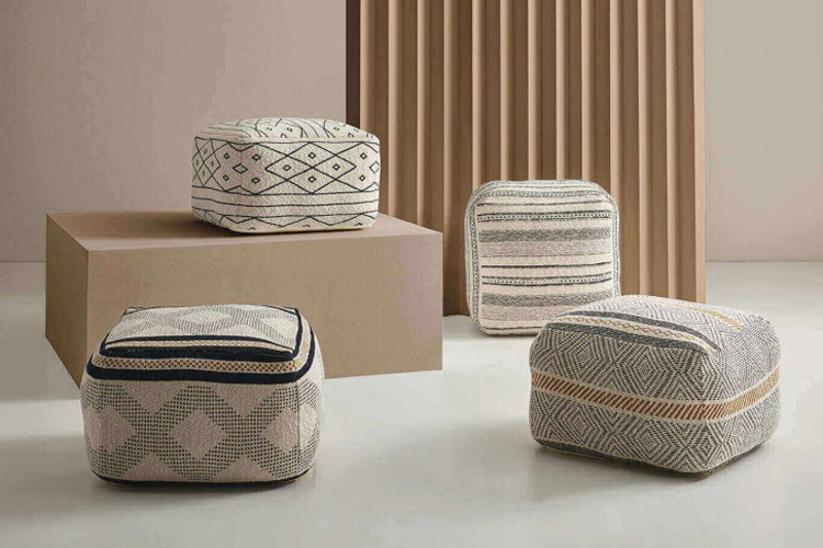Puff tapizado estampado Rhomb