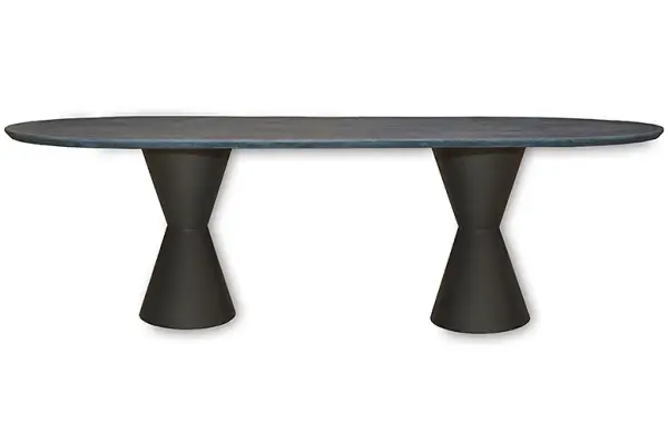 Mesa de comedor microcemento oval Estoika
