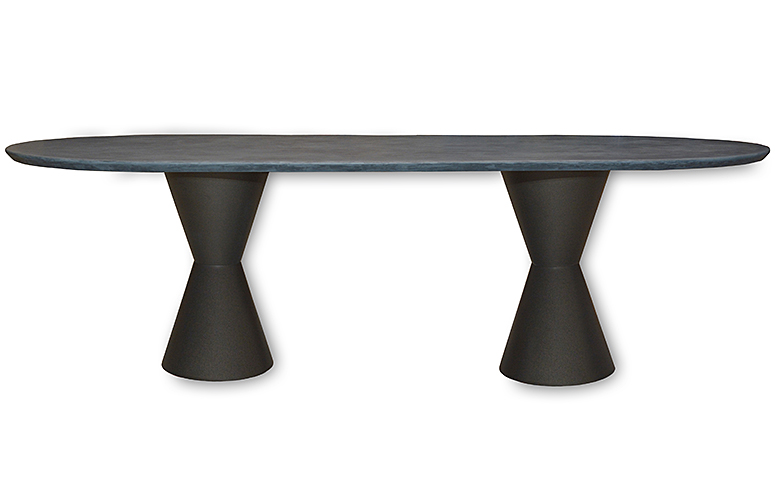 Mesa de comedor microcemento oval Estoika