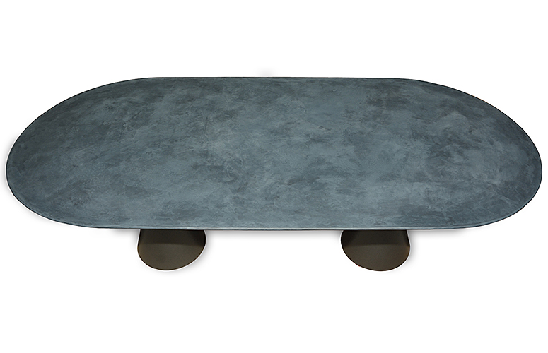 Mesa de comedor microcemento oval Estoika