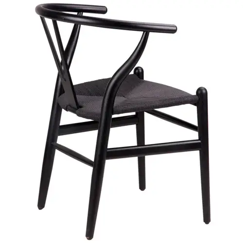 Silla de madera Lofan negra bastidor de enea