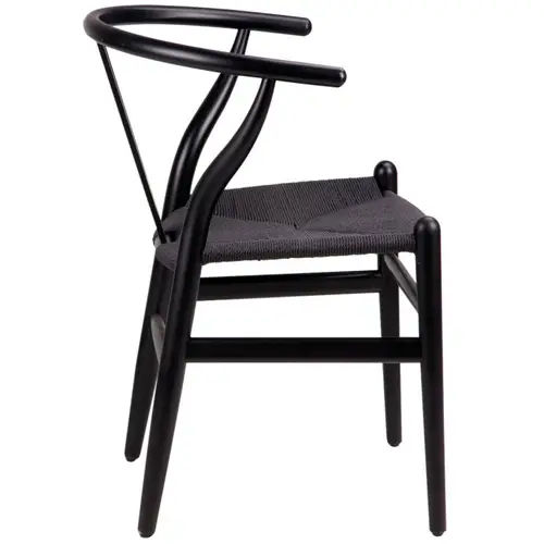 Silla de madera Lofan negra bastidor de enea