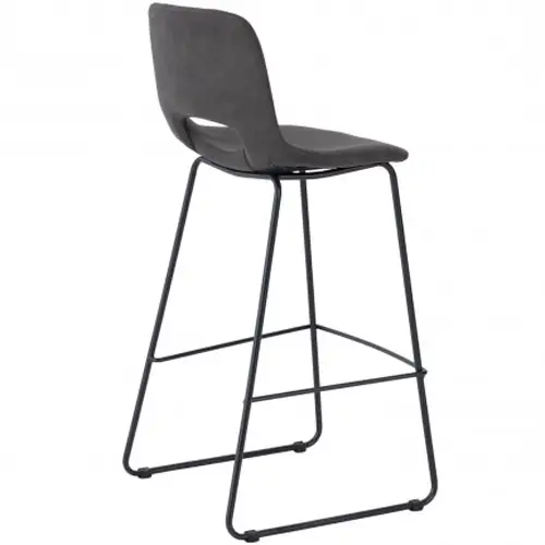 Taburete tapizado gris Rowan