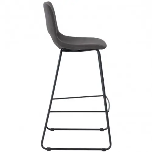 Taburete tapizado gris Rowan