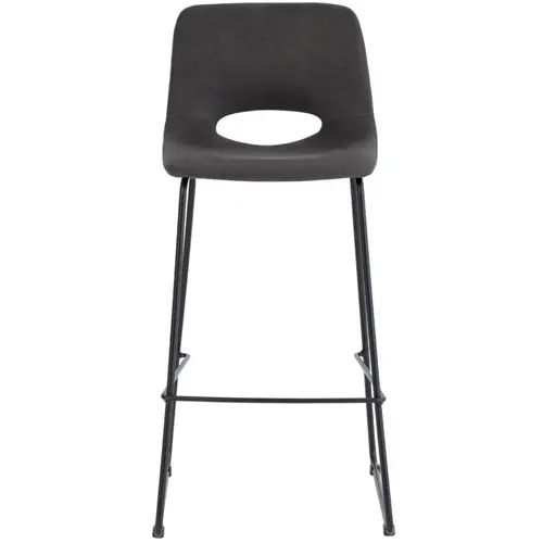 Taburete tapizado gris Rowan