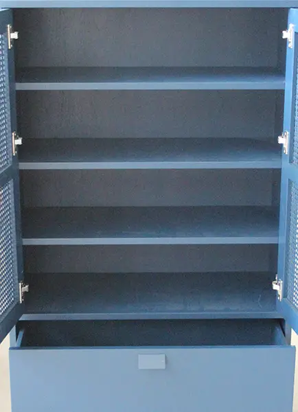 Aparador 2 puertas rejilla industrial Loft Fusion azul