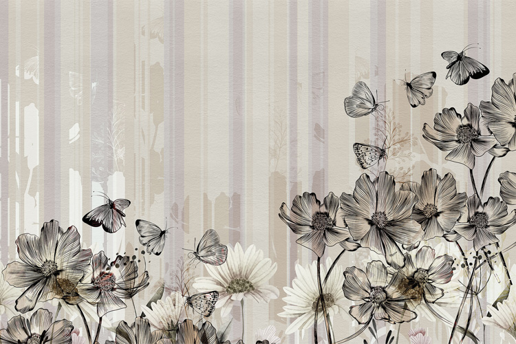 Papel pintado Flowerlines by Inkiostro