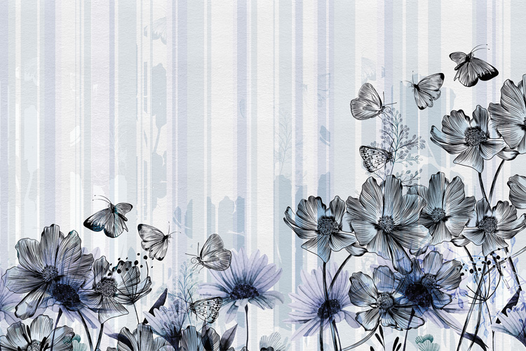 Papel pintado Flowerlines by Inkiostro