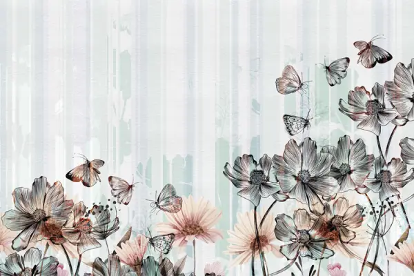 Papel pintado Flowerlines by Inkiostro