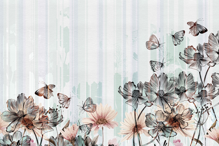 Papel pintado Flowerlines by Inkiostro
