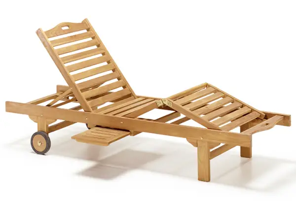 Tumbona de Jardin Teka Clásica Con Ruedas