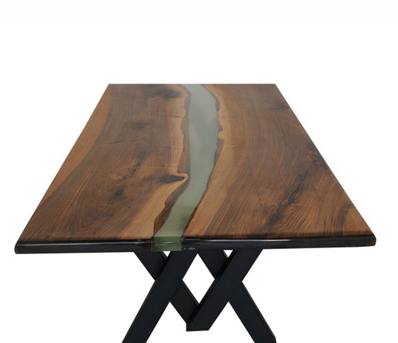 Mesa de comedor nogal macizo Lareti