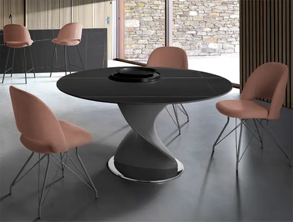 Mesa de comedor redonda cristal Vanya