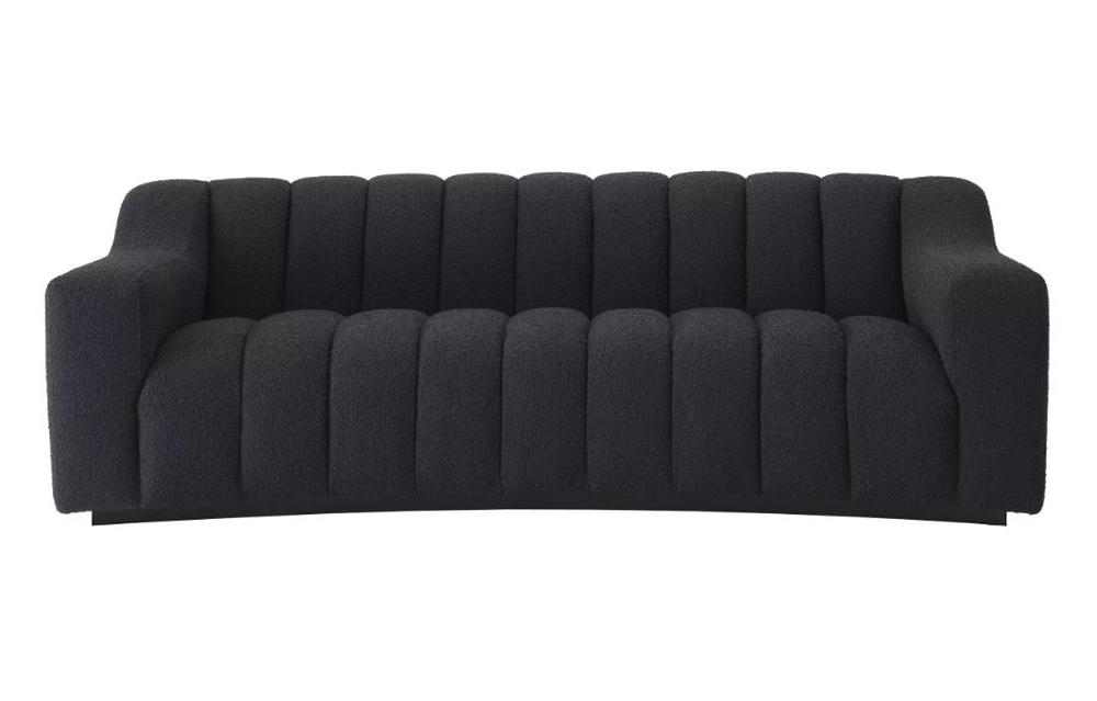 Sofá negro tapizado bouclé Kelly