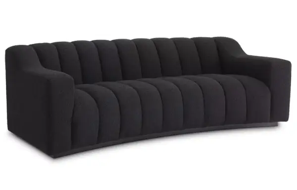 Sofá negro tapizado bouclé Kelly
