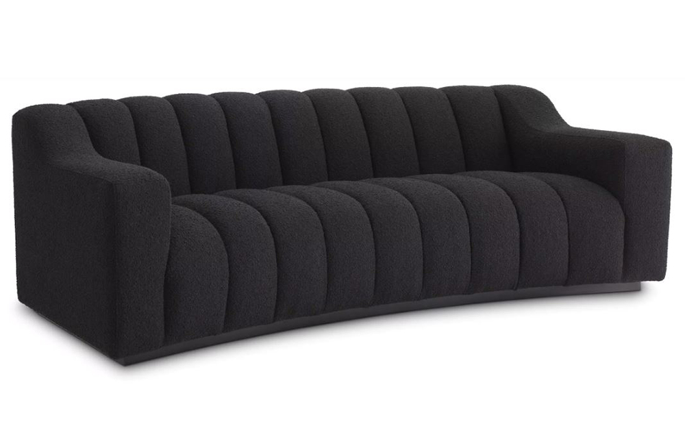 Sofá negro tapizado bouclé Kelly