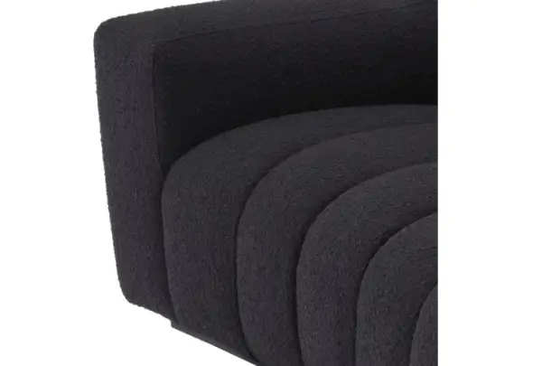 Sofá negro tapizado bouclé Kelly