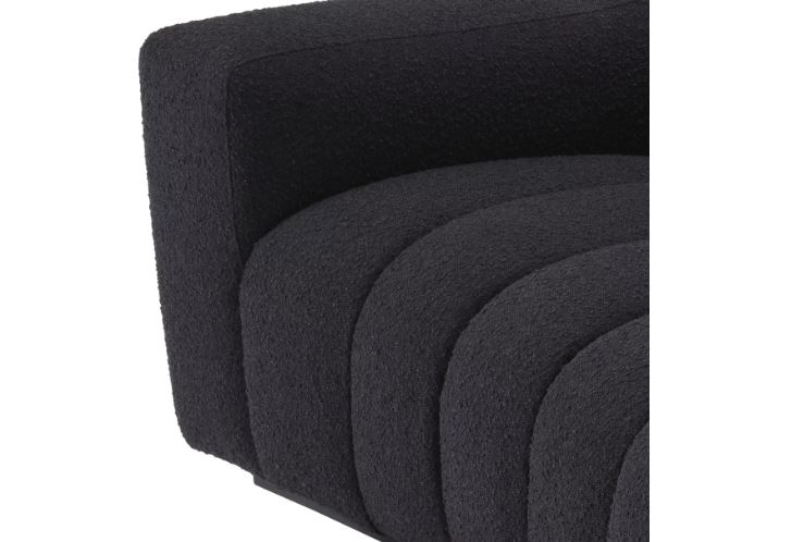 Sofá negro tapizado bouclé Kelly