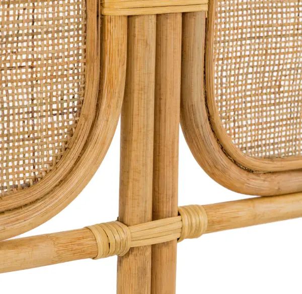 Cabecero de ratán y madera Krysia