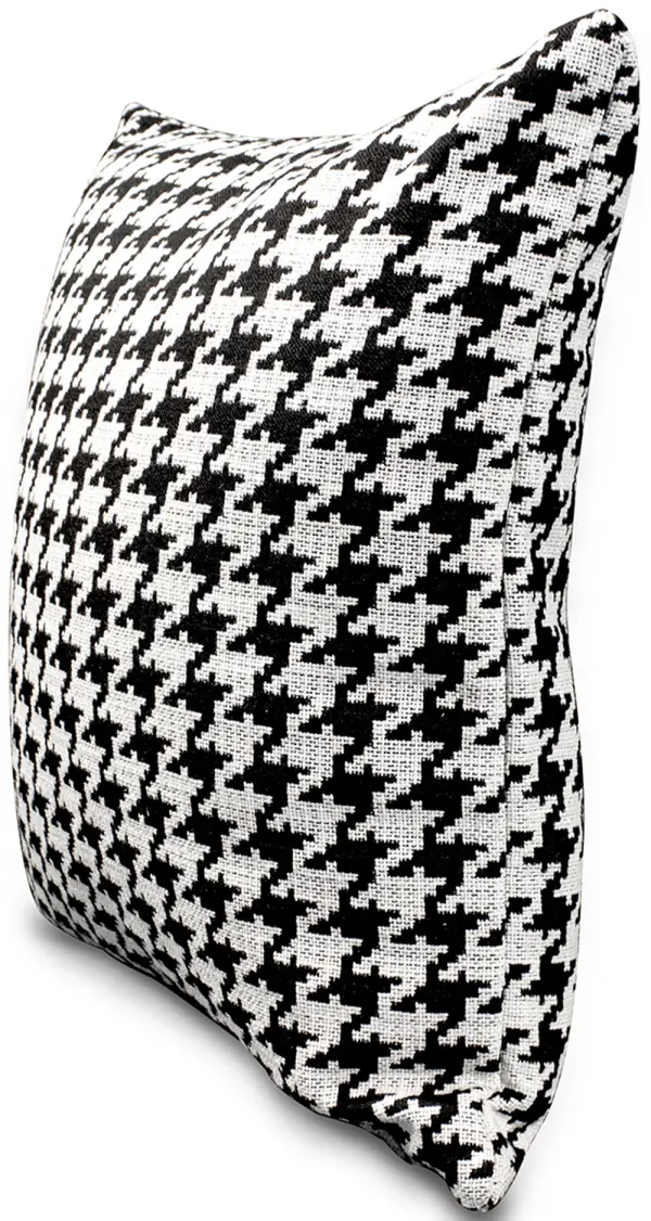 Cojin con estampado de pata de gallo blanco y negro