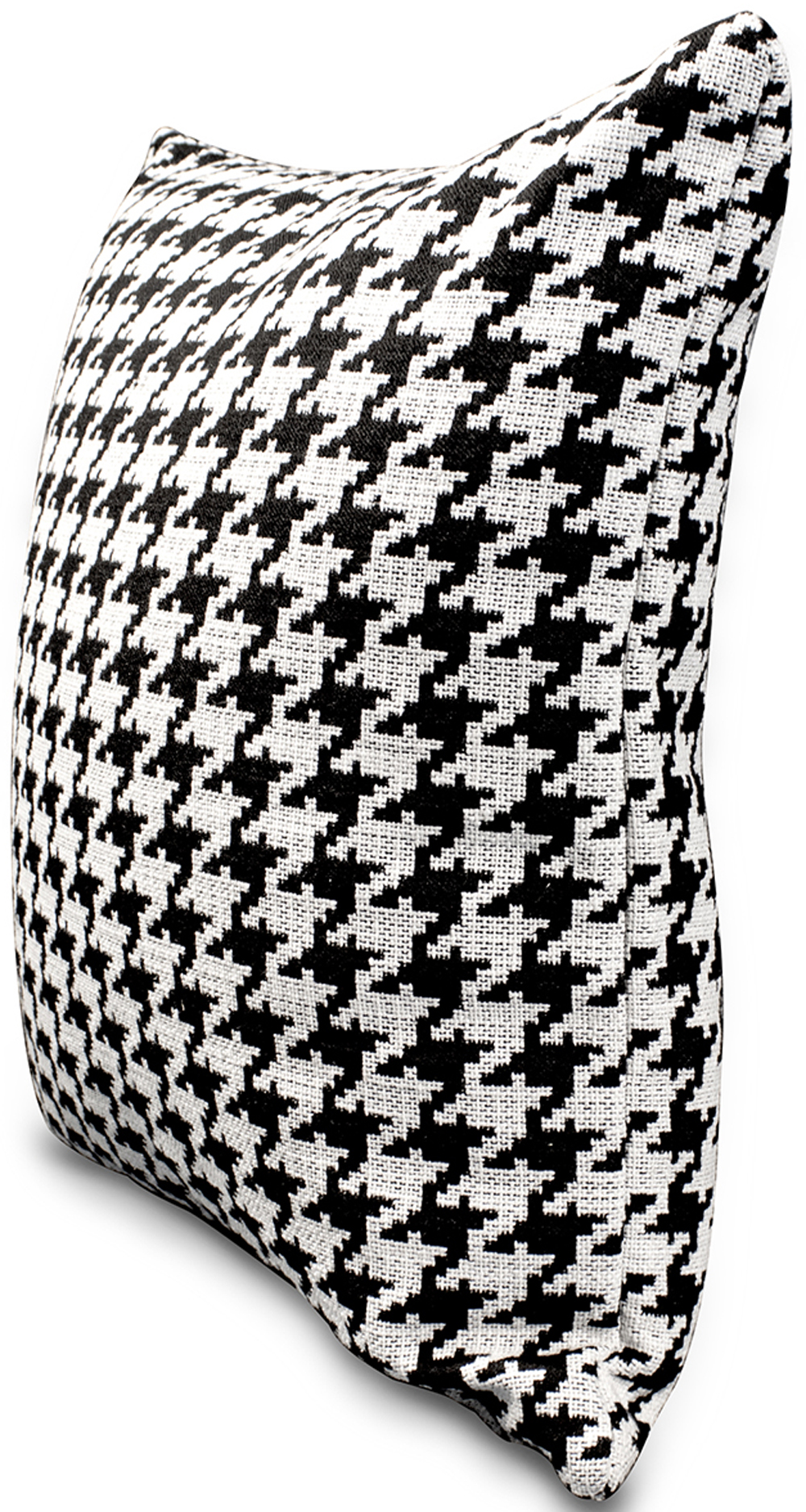 Cojin con estampado de pata de gallo blanco y negro