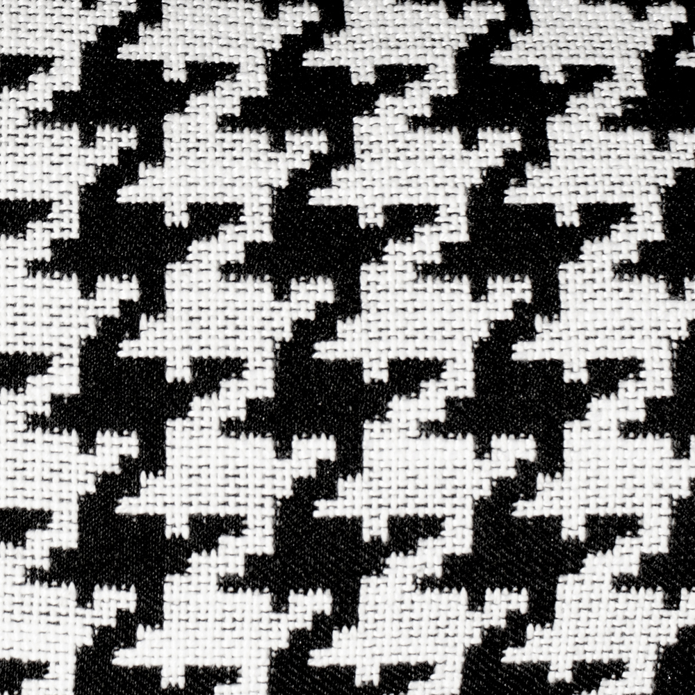 Cojin con estampado de pata de gallo blanco y negro