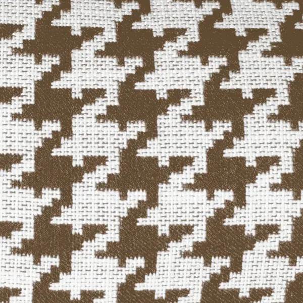 Cojín con estampado de pata de gallo marrón y blanco