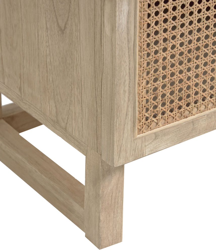 Mesa noche Rexit madera maciza chapa mindi ratán