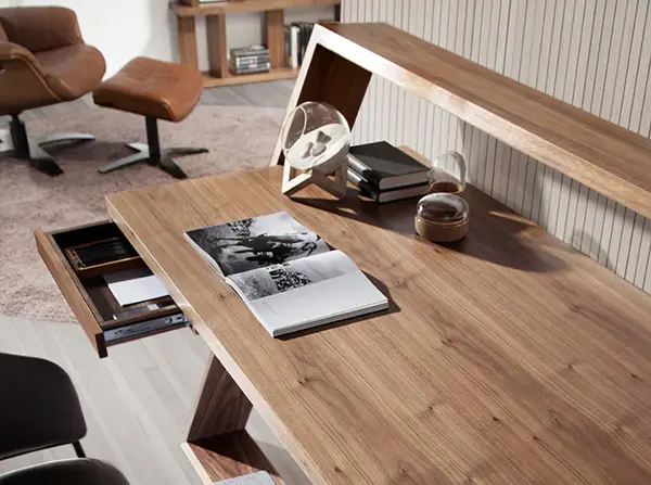 Mesa de escritorio moderna Kanas nogal