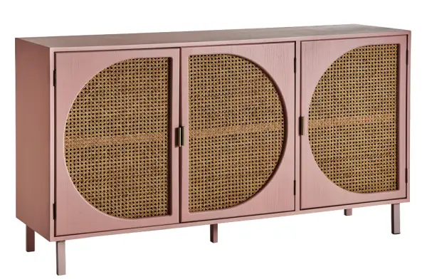Aparador rosado de 3 puertas Bracke