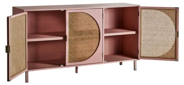 Aparador rosado de 3 puertas Bracke