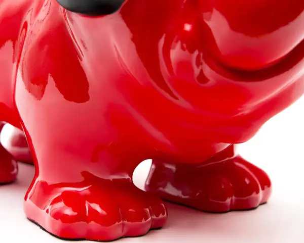 Bulldog Dj rojo de poliresina