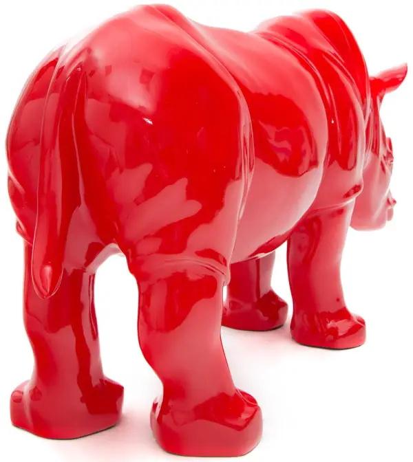 Rinoceronte rojo de poliresina