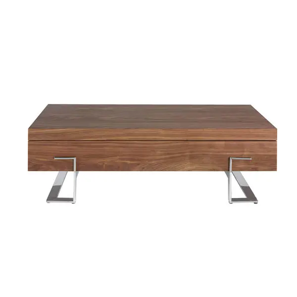 Mesa de centro moderna Fehrir nogal y metal