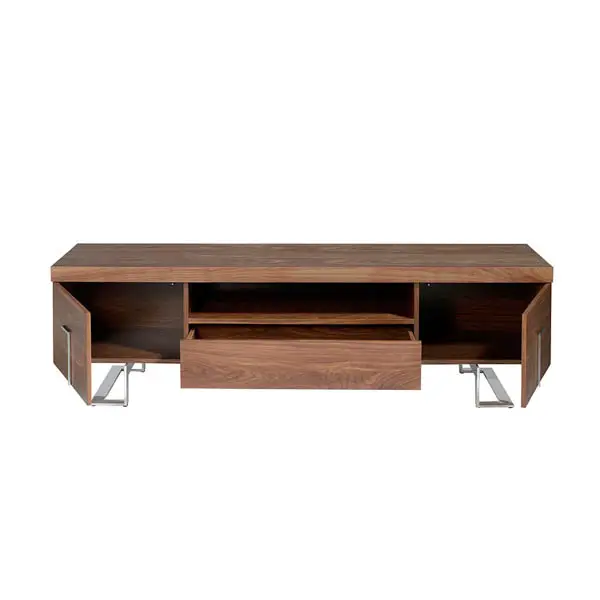 Mueble TV moderno Fehrir nogal y metal