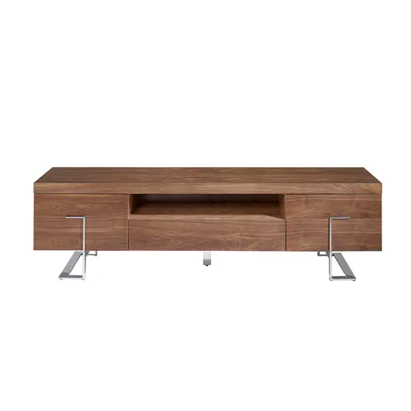 Mueble TV moderno Fehrir nogal y metal