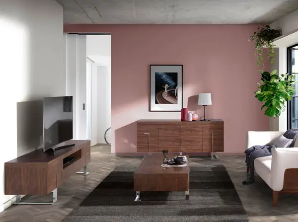 Mueble TV moderno Fehrir nogal y metal