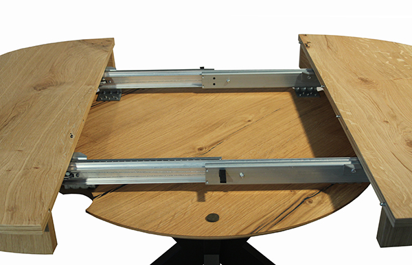 Mesa de comedor redonda extensible industrial 90 Silvia