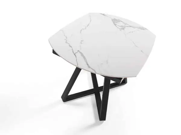 Mesa de comedor moderna mármol y metal Macael