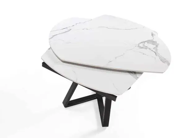 Mesa de comedor moderna mármol y metal Macael